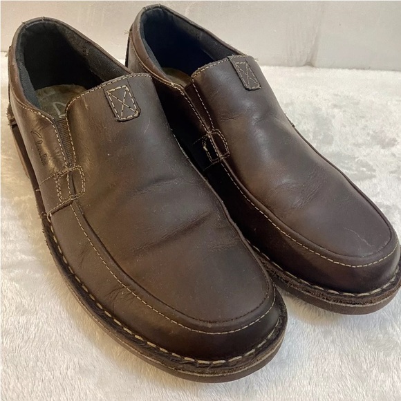 Clarks Men's Doby Double Gore Slip-On Loafer Dark Brown Size 10M - Picture 4 of 16